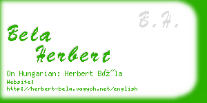 bela herbert business card